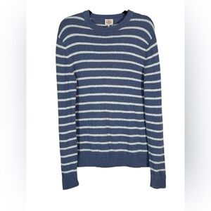 Faherty Blue Striped Sweater Womens M Casual Classic Cozycore Crew Neck Beachy